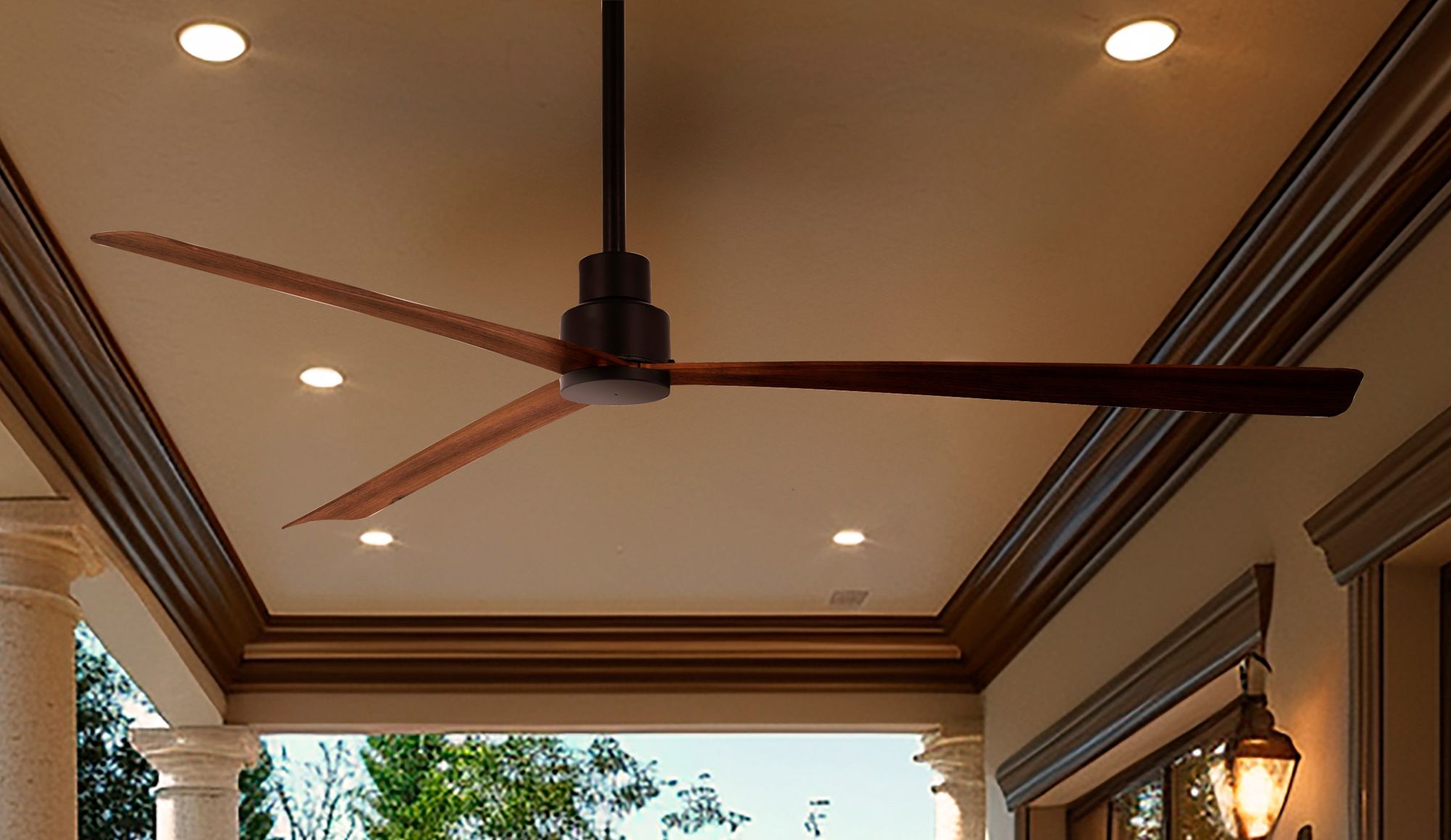 Minka-Aire Simple 65-inch LED Oil Rubbed Bronze Outdoor Ceiling Fan