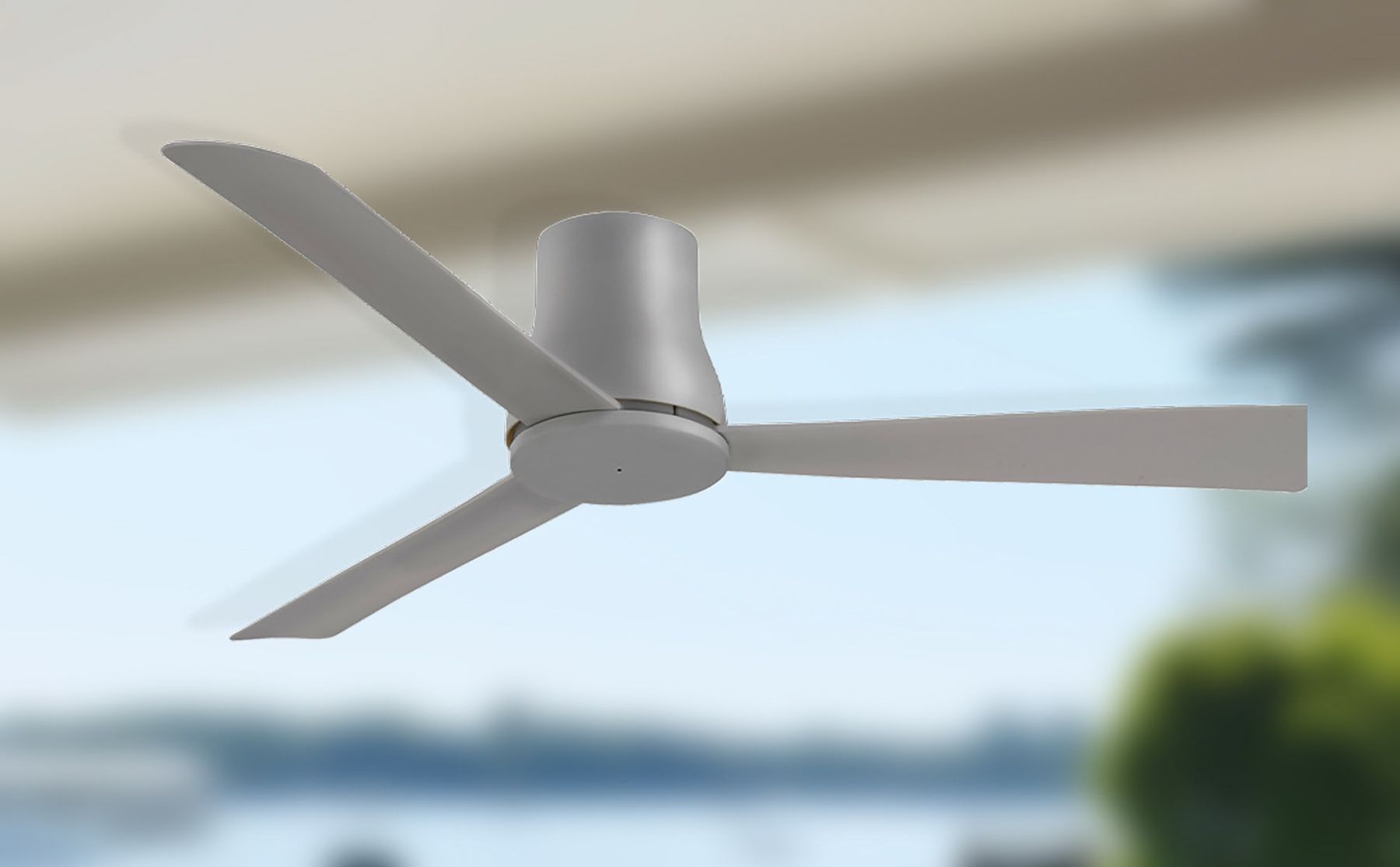 Minka Aire Simple Flush 52-Inch Grey Hugger Ceiling Fan in scene
