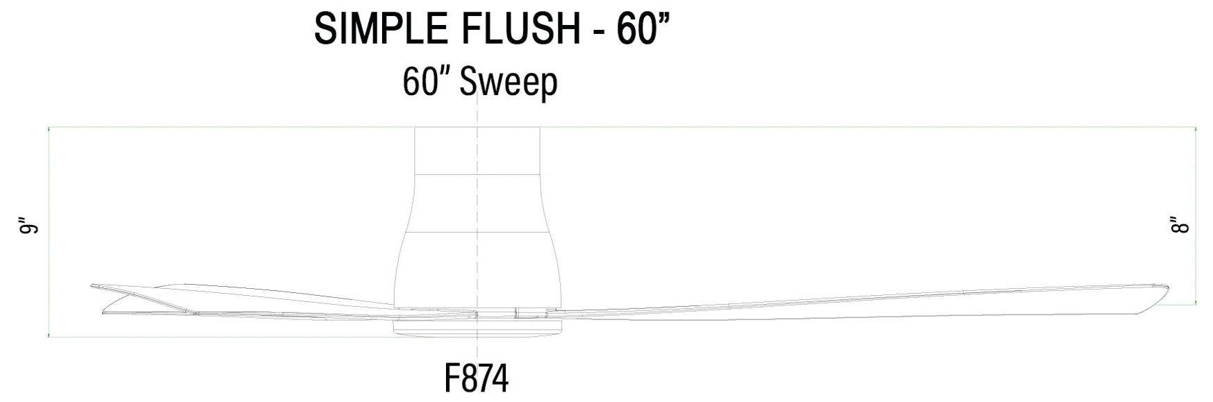 Minka Aire Simple Flush 60-Inch Grey Hugger Ceiling Fan in scene