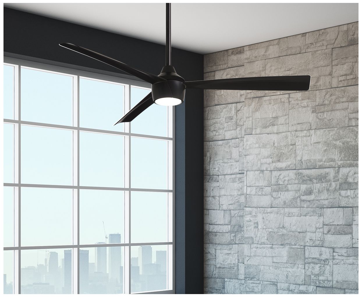 Image 6 Minka Aire Skinnie 56-inch LED Black Outdoor Ceiling Fan more views