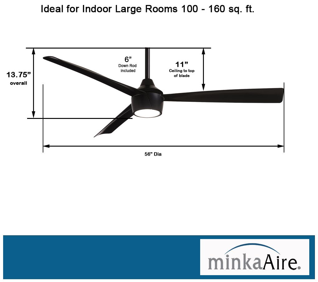 Minka Aire Skinnie 56-inch LED Black Outdoor Ceiling Fan