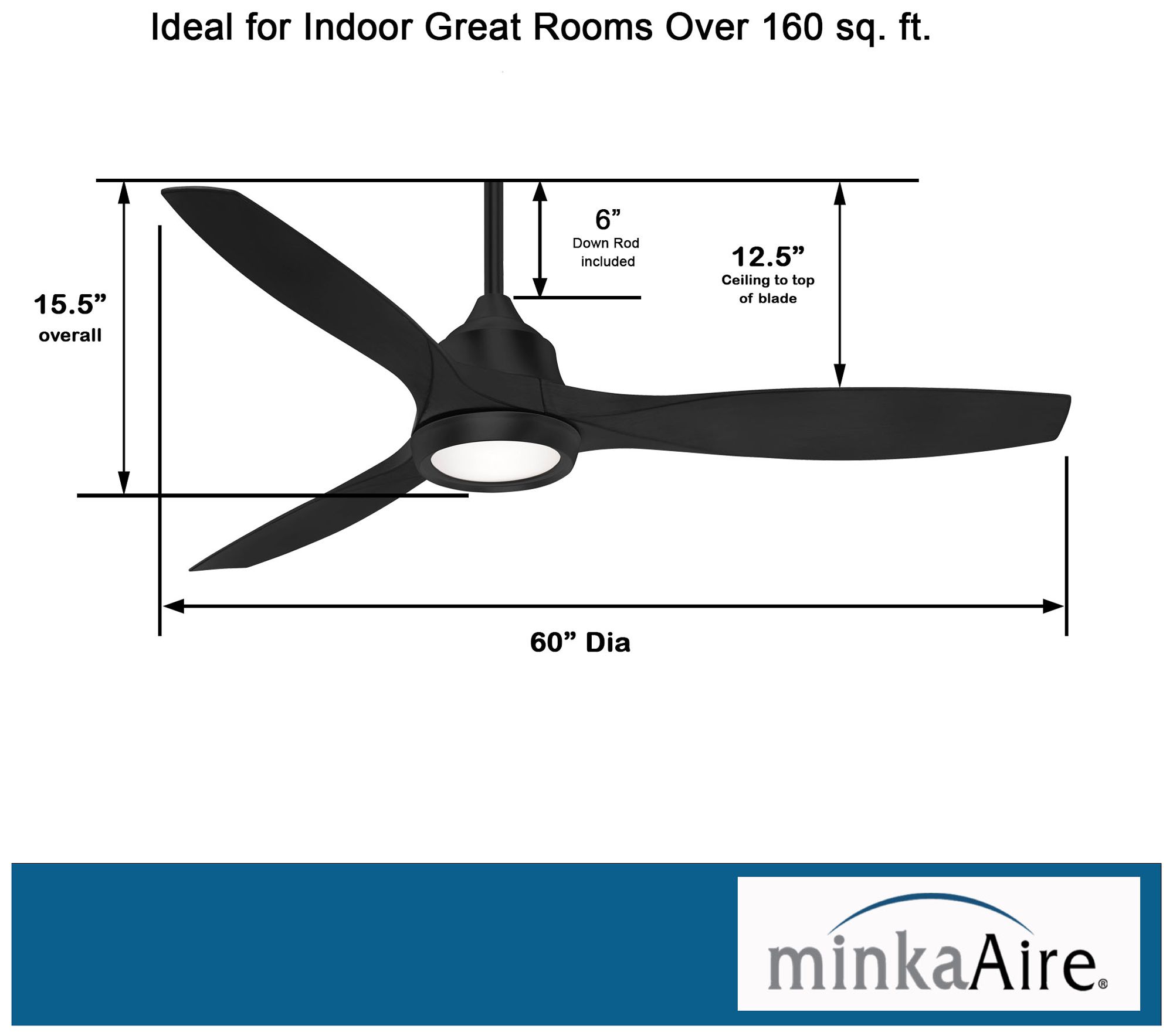 Image 7 Minka Aire Skyhawk 60-inch LED Coal Indoor Ceiling Fan more views