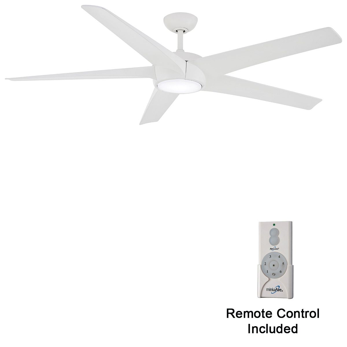 Minka-Aire Skymaster 64-inch LED Indoor Flat White Ceiling Fan in scene