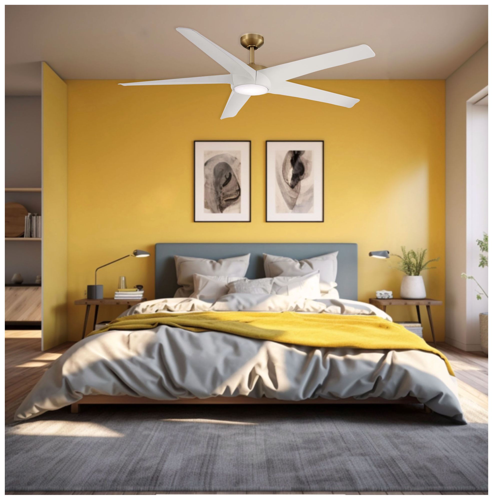 Image 6 Minka-Aire Skymaster 64-inch LED Indoor Soft Brass Ceiling Fan more views
