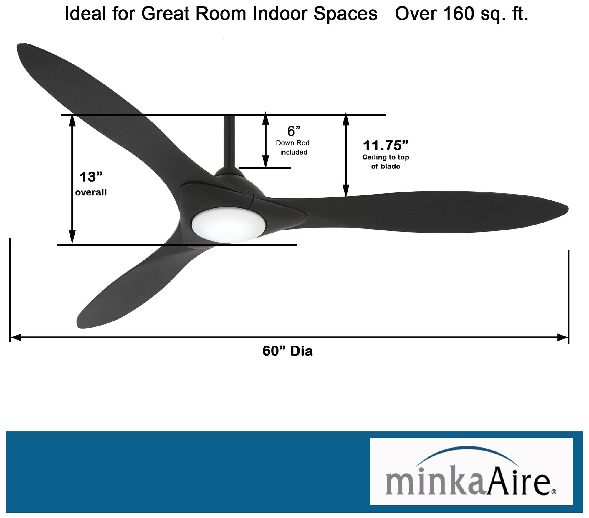 Image 6 Minka Aire Sleek 60-inch LED Coal Indoor Ceiling Fan more views