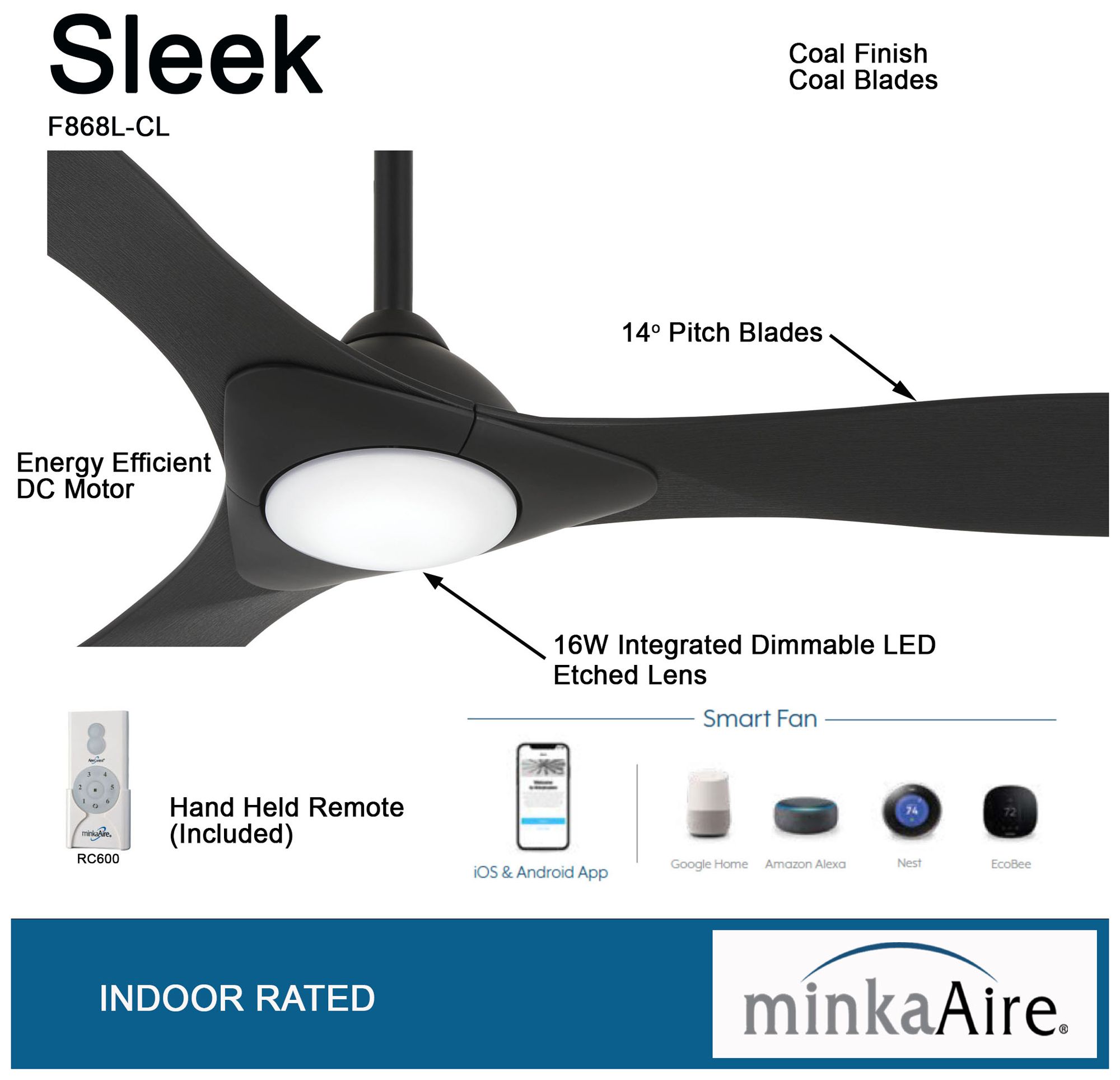 Minka Aire Sleek Ceiling Fan Lamps Plus