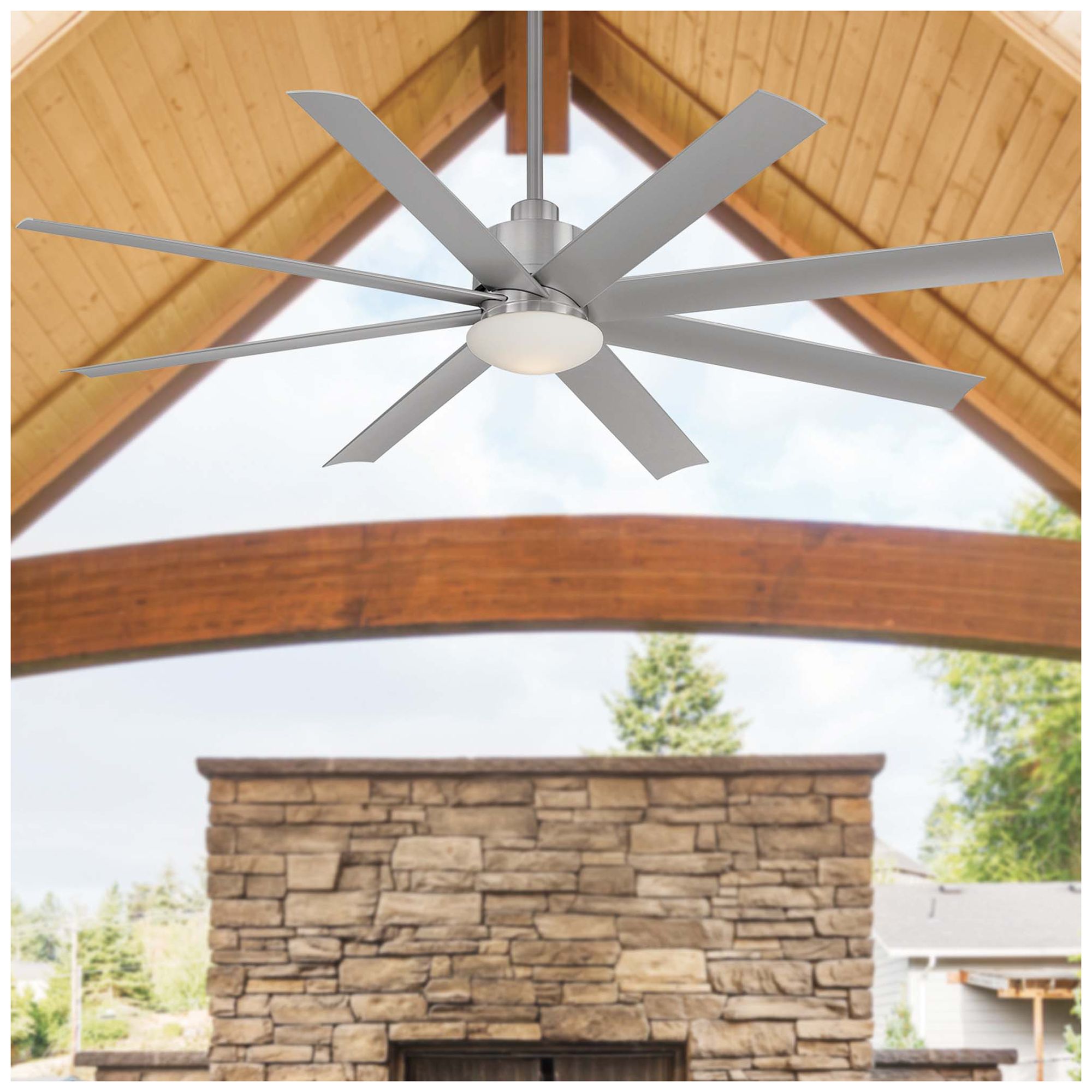 Minka Aire Slipstream 65-inch LED Brushed Nickel Outdoor Ceiling Fan