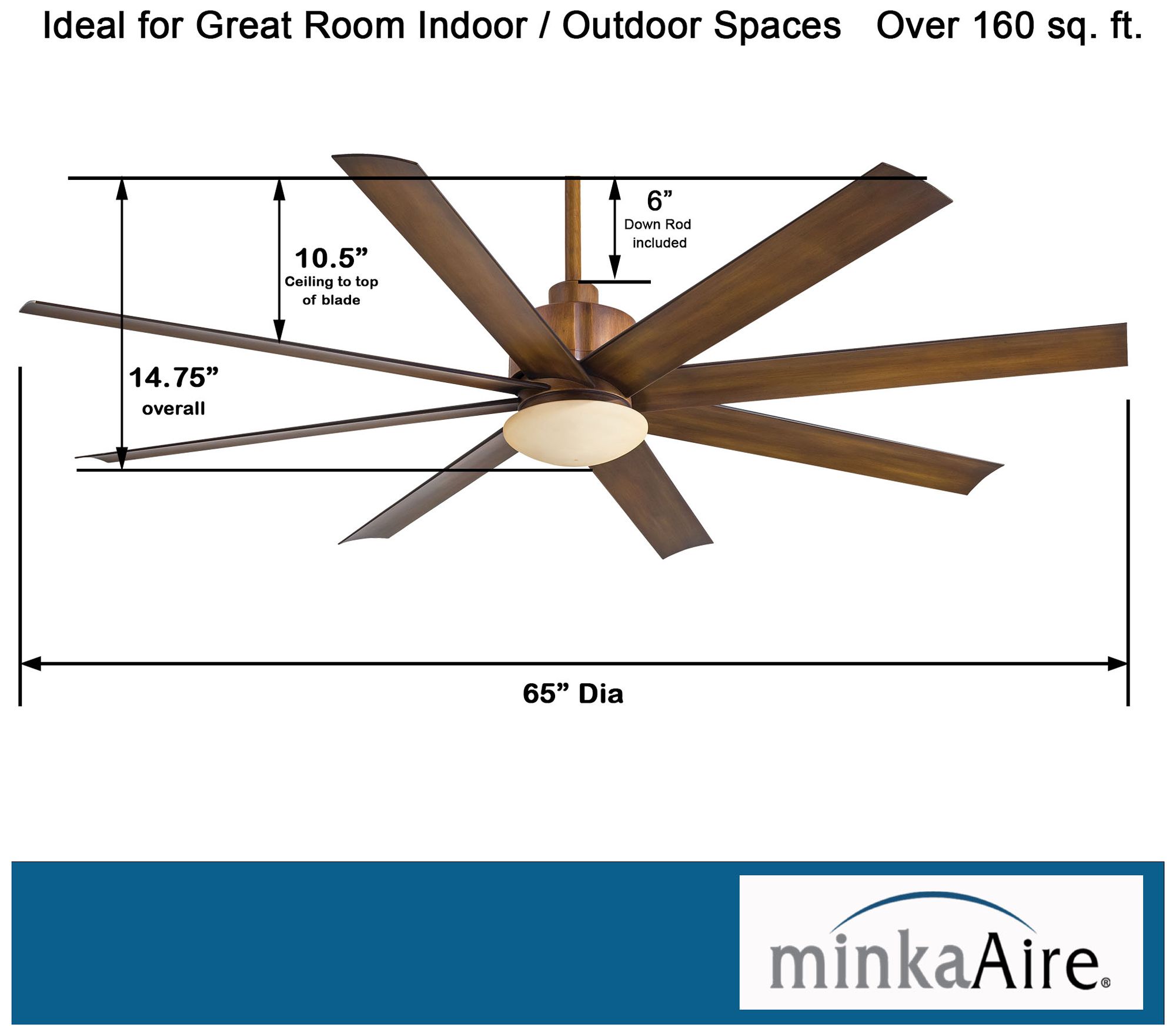 Minka Aire Slipstream 65-inch LED Distressed Koa Outdoor Ceiling Fan