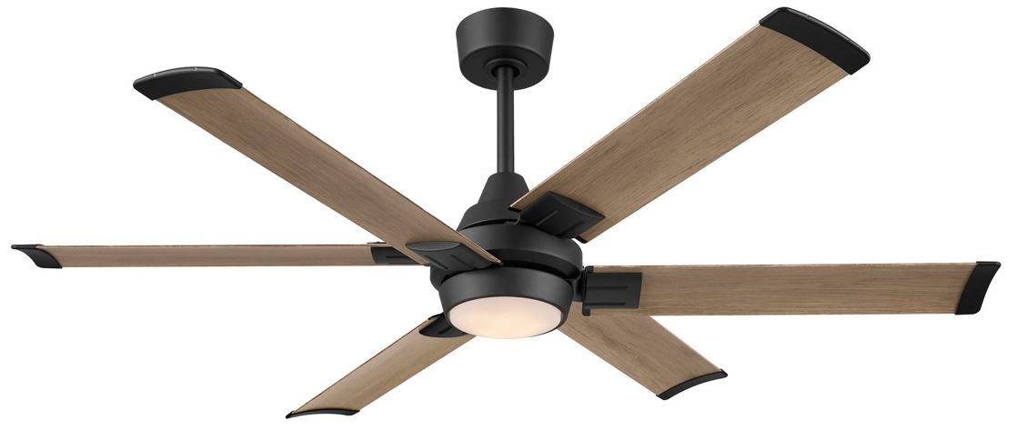 Image 2 Minka Aire Soarin 56-in CCT LED Coal Black Cover Patio 6-Blade Ceiling Fan