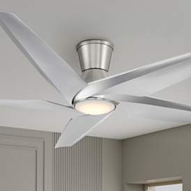 Image5 of Minka-Aire Switch 60-in LED Brushed Nickel 5-Blade Dual Mount Ceiling Fan more views