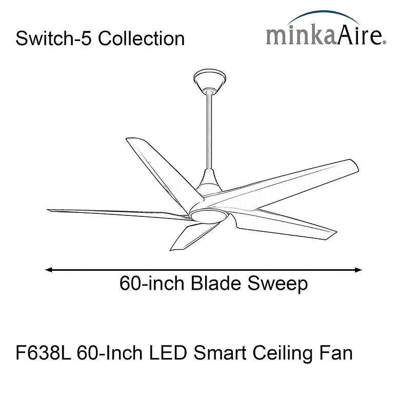 Image 7 Minka-Aire Switch 60-in LED Brushed Nickel 5-Blade Dual Mount Ceiling Fan more views