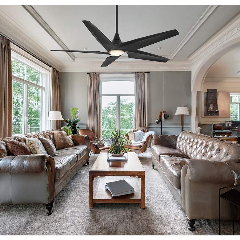 Image 4 Minka-Aire Switch 60-in LED Coal Black 5-Blade Dual Mount Ceiling Fan more views