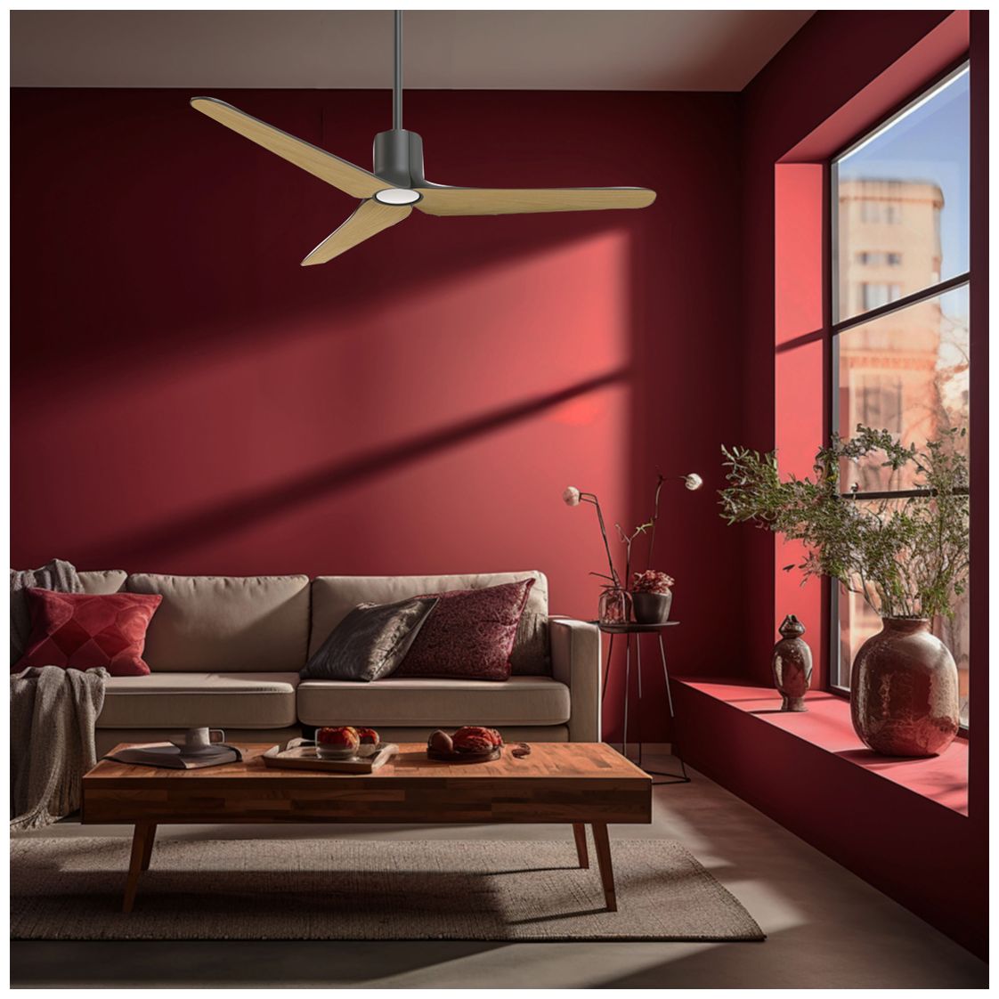 Image 3 Minka-Aire Tempri 56-in LED Coal Black Indoor/Outdoor 3-Blade Ceiling Fan more views