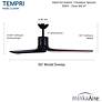 6_Minka-Aire Tempri 56-in LED Coal Black Indoor/Outdoor 3-Blade Ceiling Fan more views