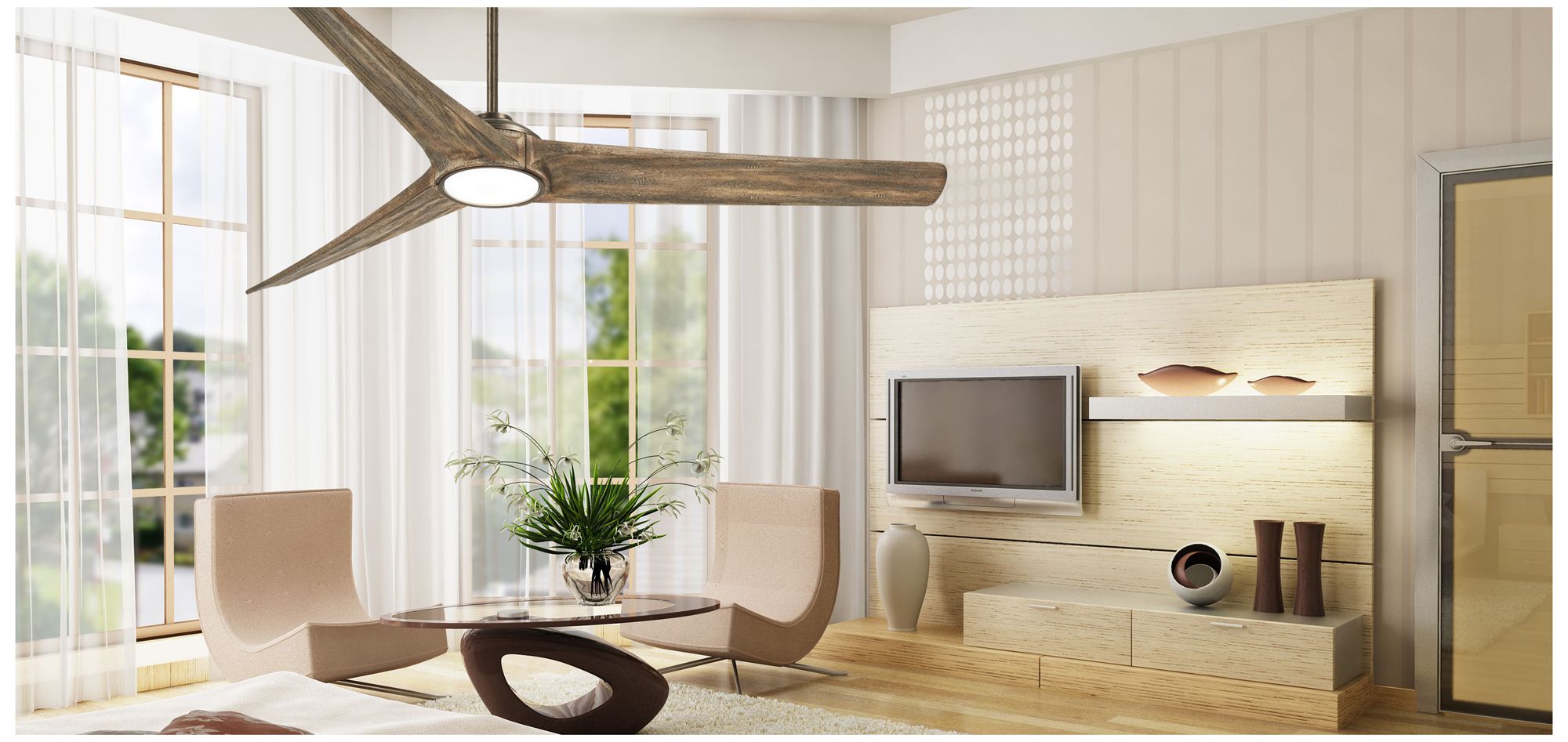 Image 7 Minka Aire Timber 84-inch LED Bronze and Boardwalk Indoor Ceiling Fan more views
