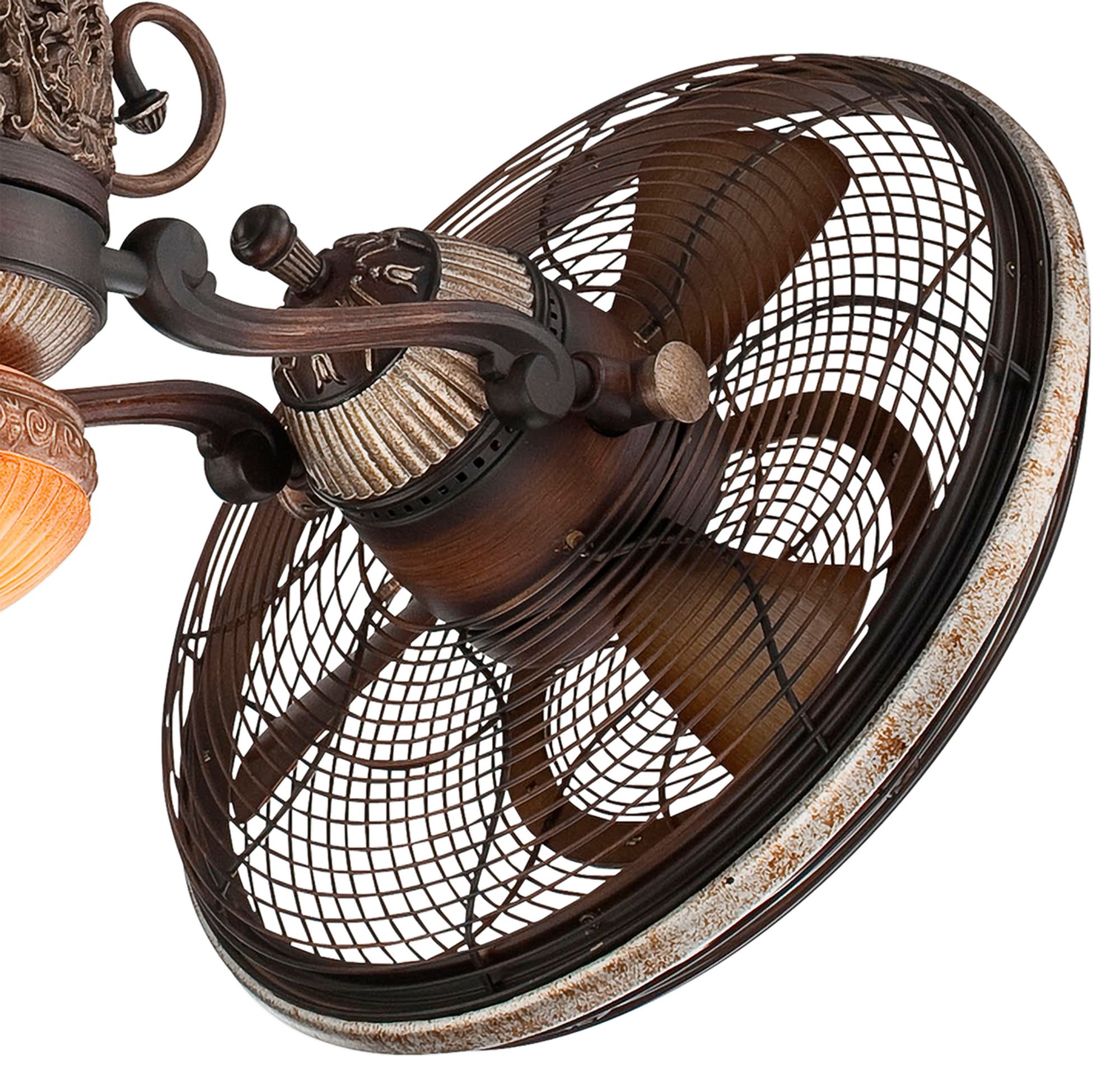 Image 4 Minka Aire Traditional Gyro 42-in LED Belcaro Walnut Twin Turbo Ceiling Fan more views