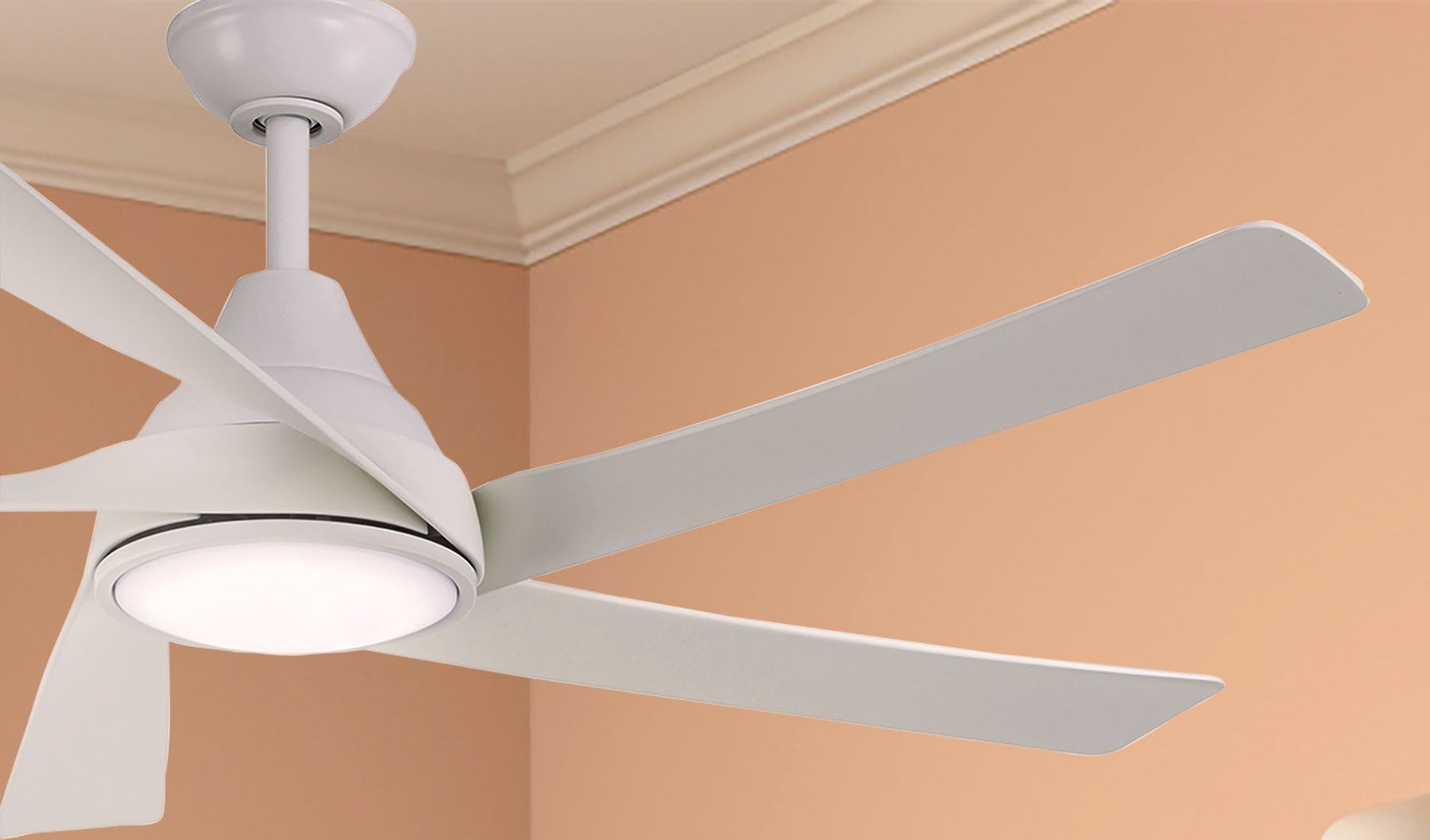 Minka Aire Transonic 56-Inch LED Flat White Ceiling Fan