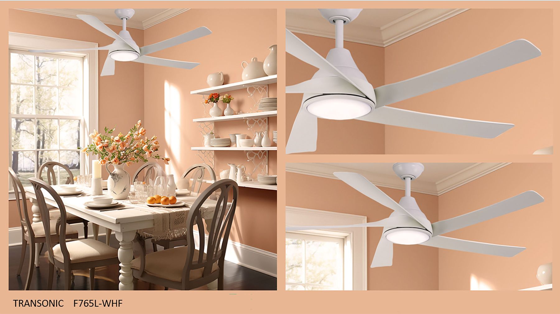 Minka Aire Transonic 56-Inch LED Flat White Ceiling Fan