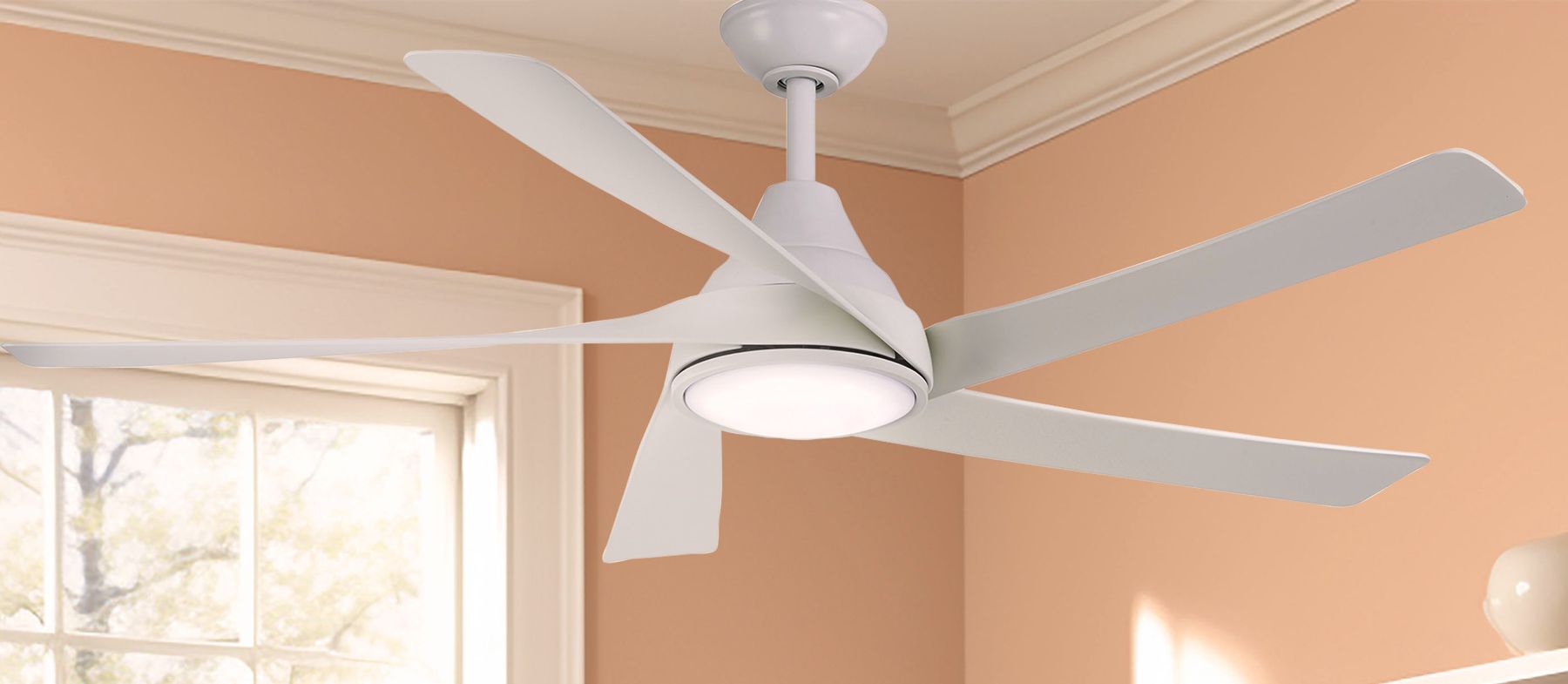 Minka Aire Transonic 56-Inch LED Flat White Ceiling Fan