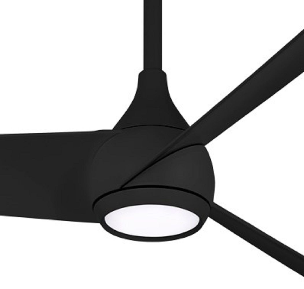 Minka Aire Twist 52-in LED Coal Black Indoor Smart Ceiling Fan with Remote