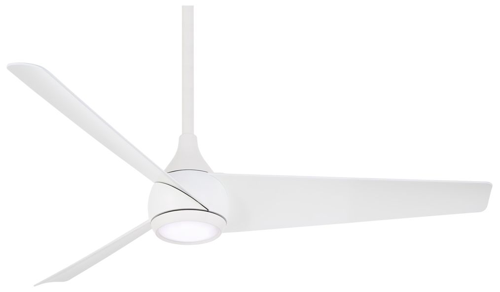 Image 2 Minka Aire Twist 52-in LED Flat White Indoor Smart Ceiling Fan with Remote