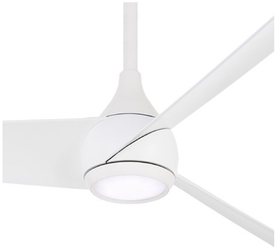 Image 3 Minka Aire Twist 52-in LED Flat White Indoor Smart Ceiling Fan with Remote more views