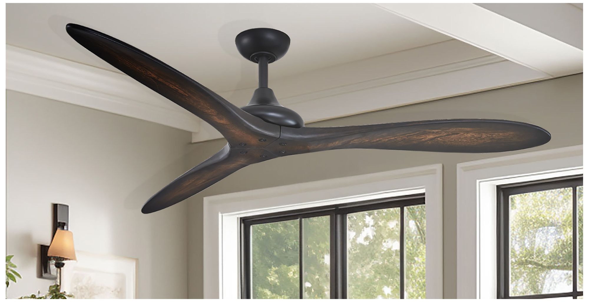 Image 7 Minka Aire Vapor 60-in LED Black and Koa Indoor Ceiling Fan with Remote more views