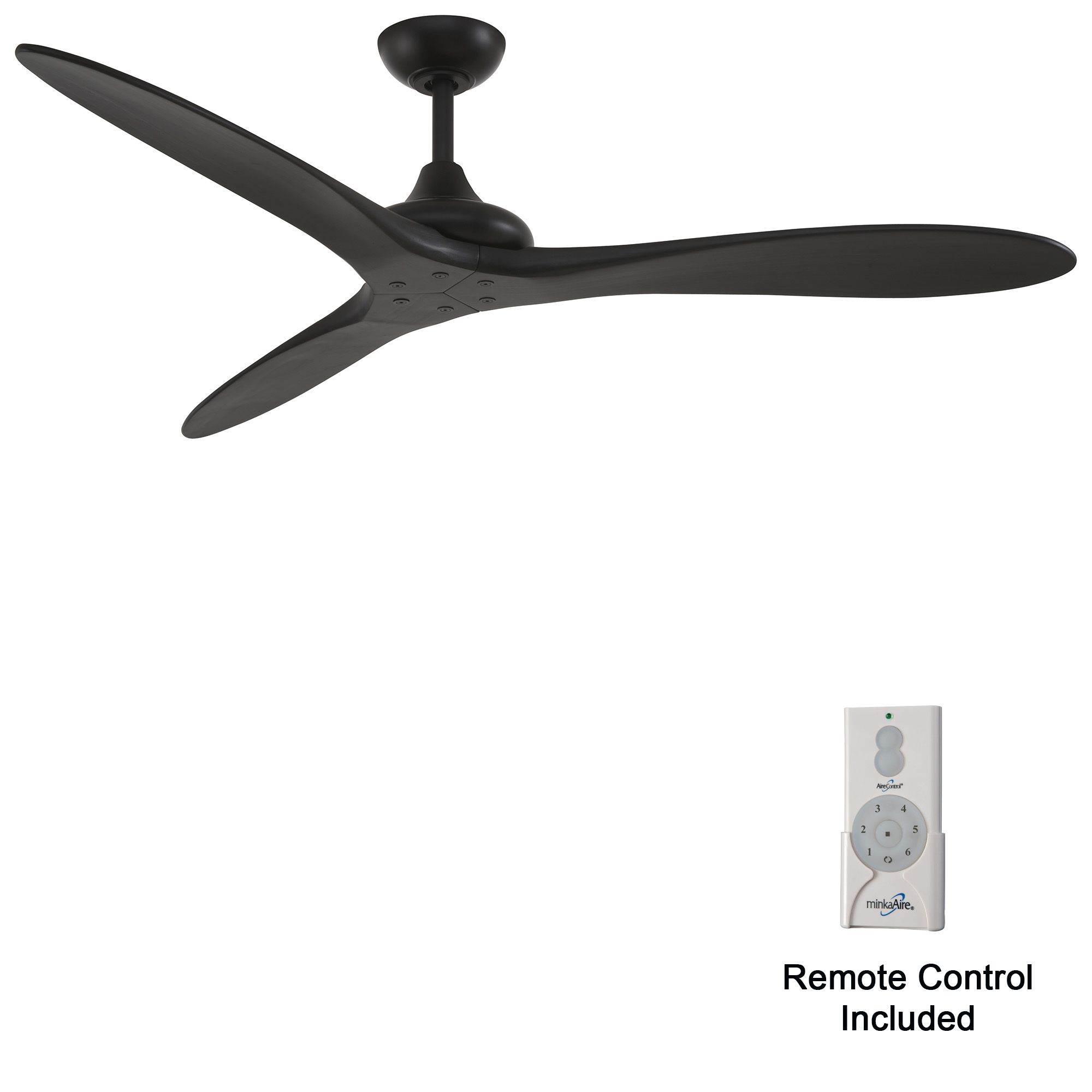 Minka Aire Vapor 60-in LED Black and Koa Indoor Ceiling Fan with Remote in scene