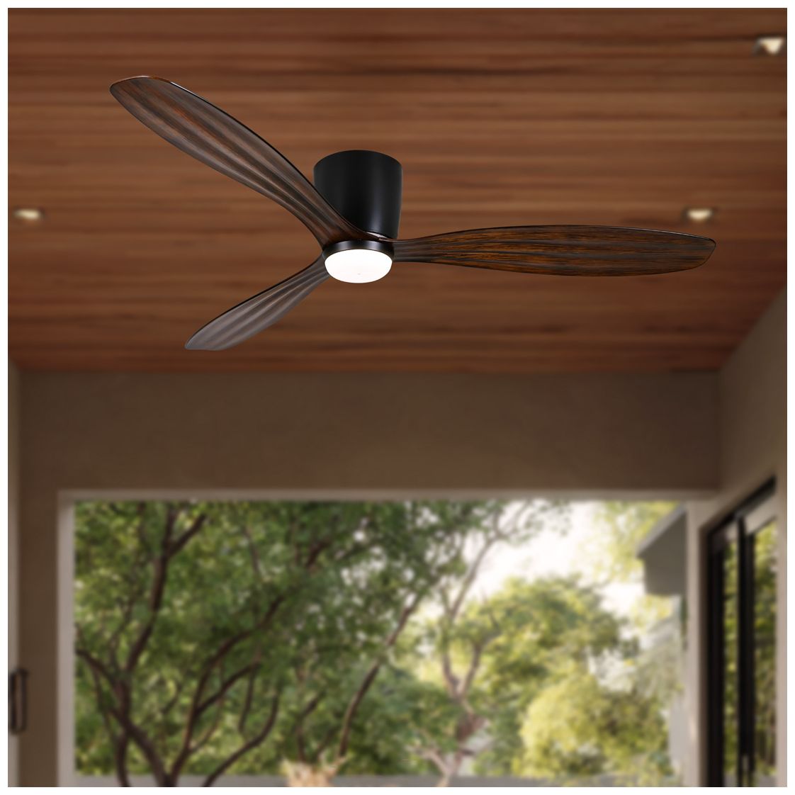 Image 2 Minka-Aire Ventiara 52-in LED Coal Black Indoor/Outdoor 3-Blade Ceiling Fan more views