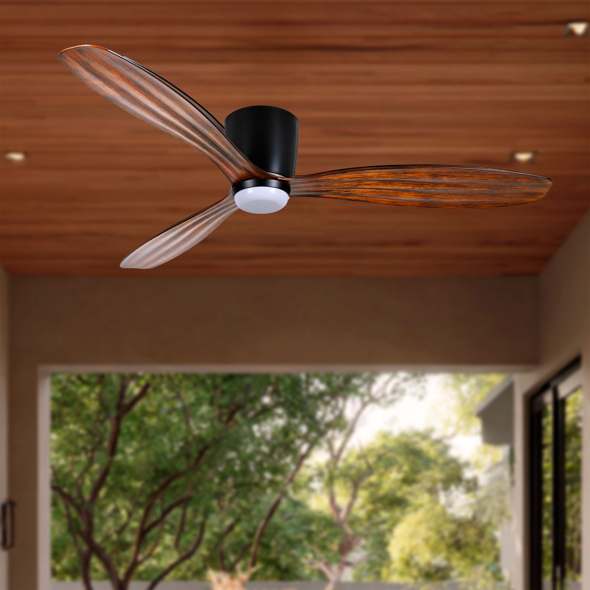 Minka-Aire Ventiara 52-in LED Coal Black Indoor/Outdoor 3-Blade Ceiling Fan