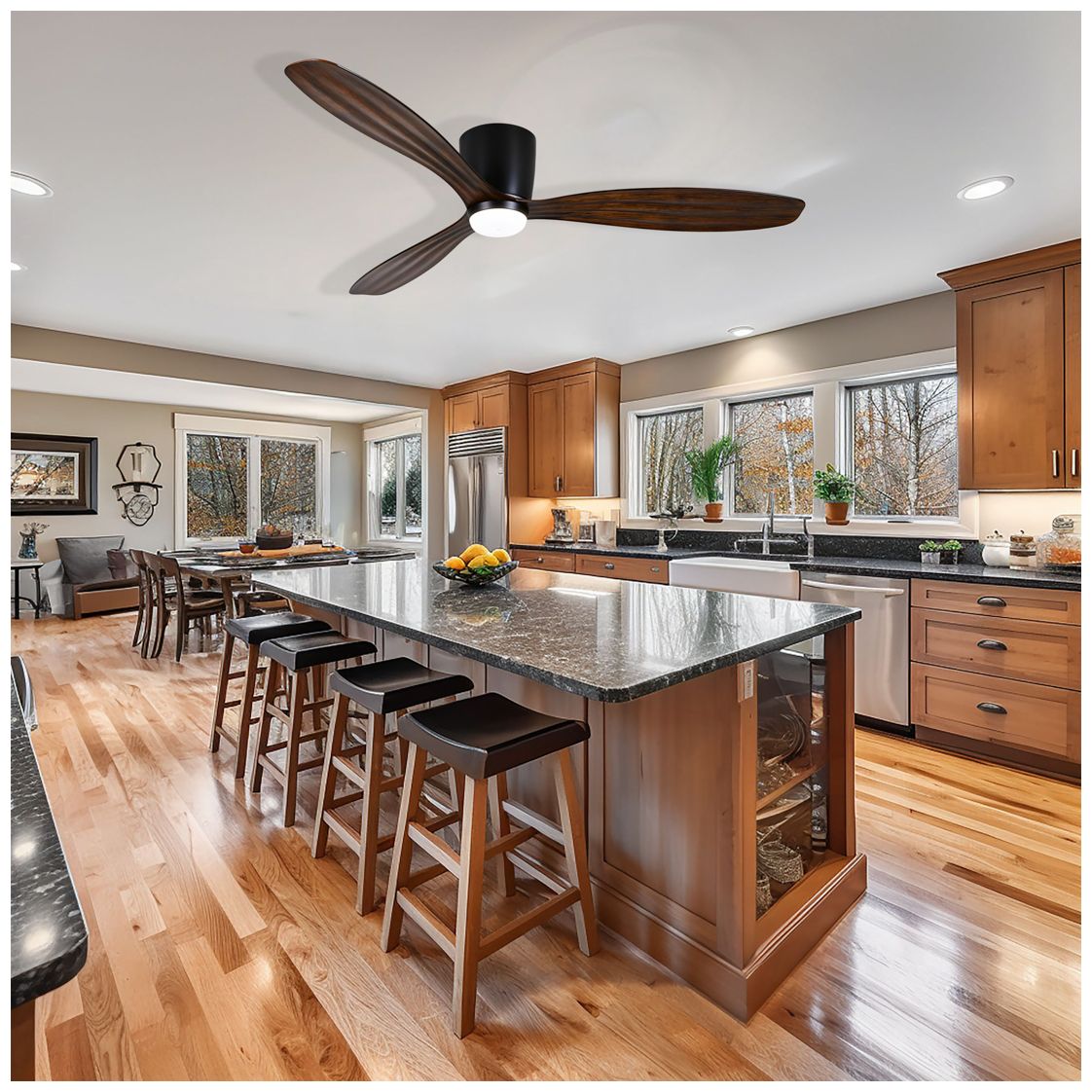 Image 3 Minka-Aire Ventiara 52-in LED Coal Black Indoor/Outdoor 3-Blade Ceiling Fan more views