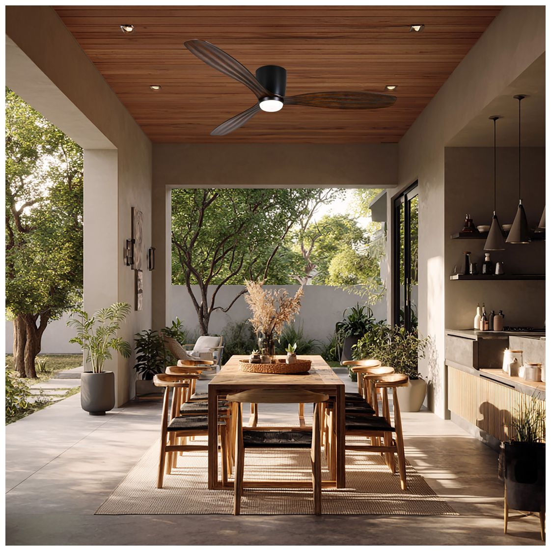 Image 4 Minka-Aire Ventiara 52-in LED Coal Black Indoor/Outdoor 3-Blade Ceiling Fan more views