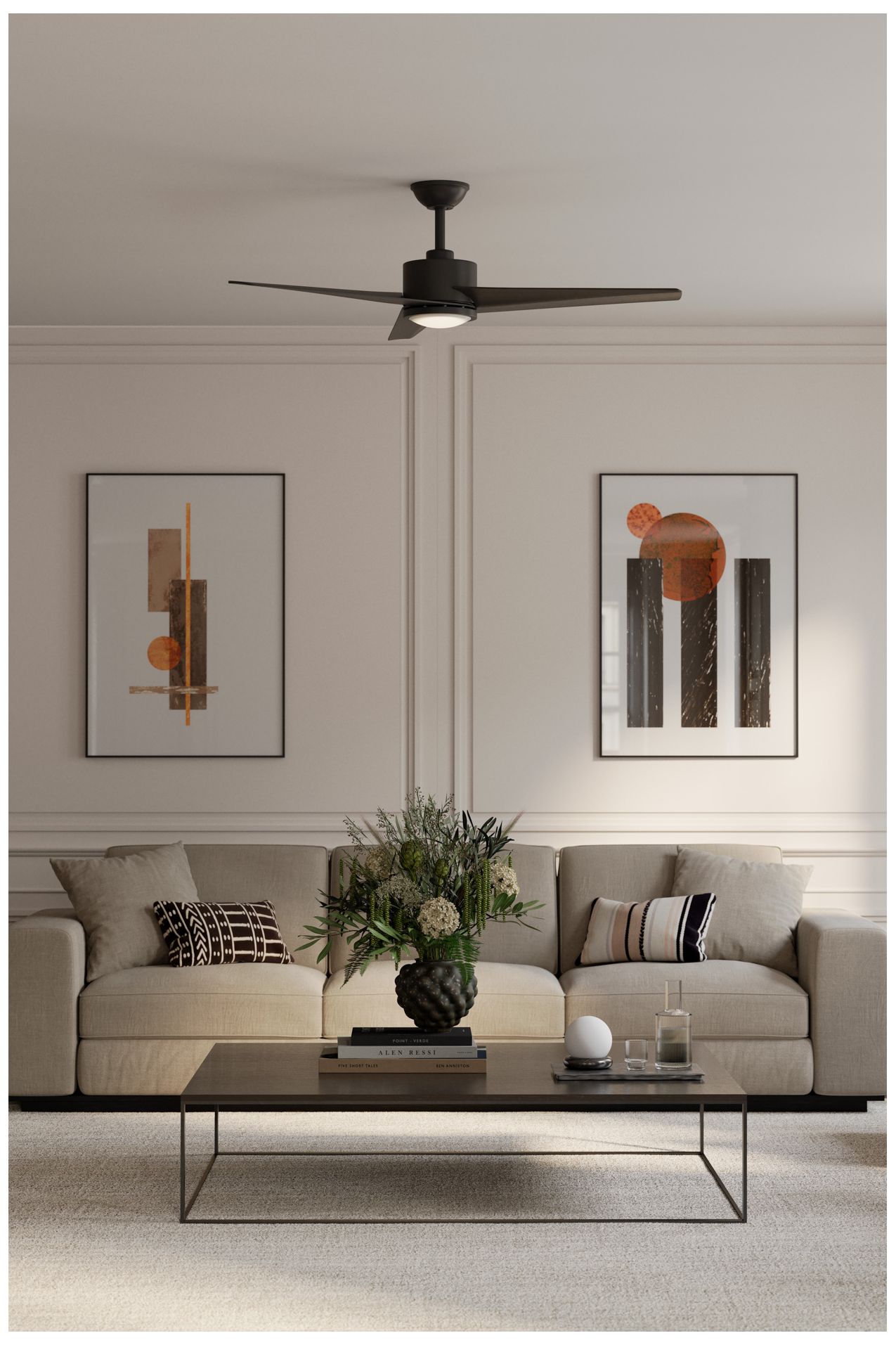 Image 2 Minka Aire Verna 52-in CCT LED Coal Black Indoor 3-Blade Ceiling Fan more views