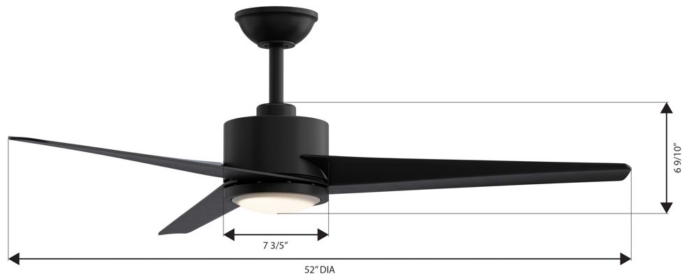 Image 3 Minka Aire Verna 52-in CCT LED Coal Black Indoor 3-Blade Ceiling Fan more views