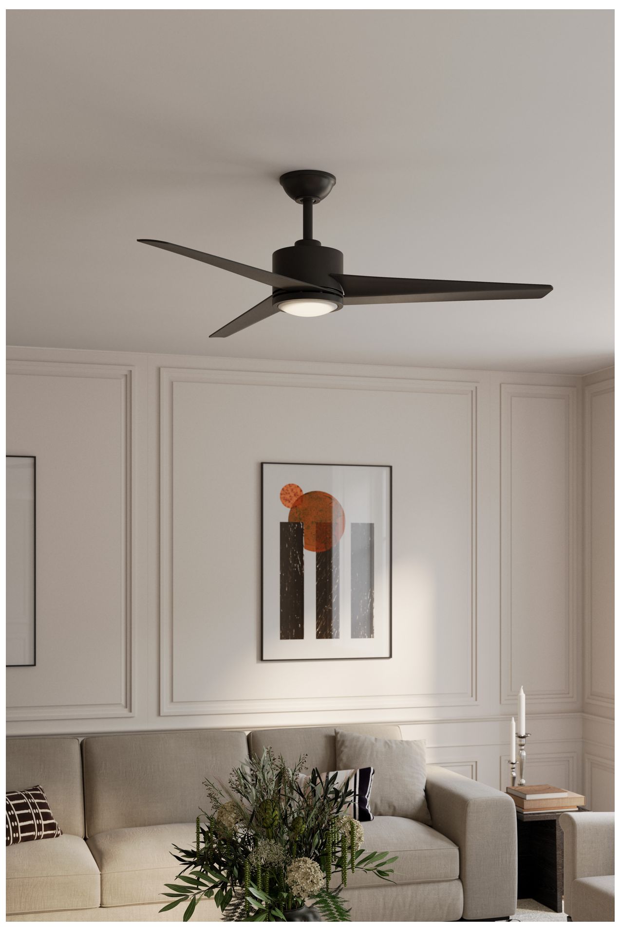 Image 5 Minka Aire Verna 52-in CCT LED Coal Black Indoor 3-Blade Ceiling Fan more views