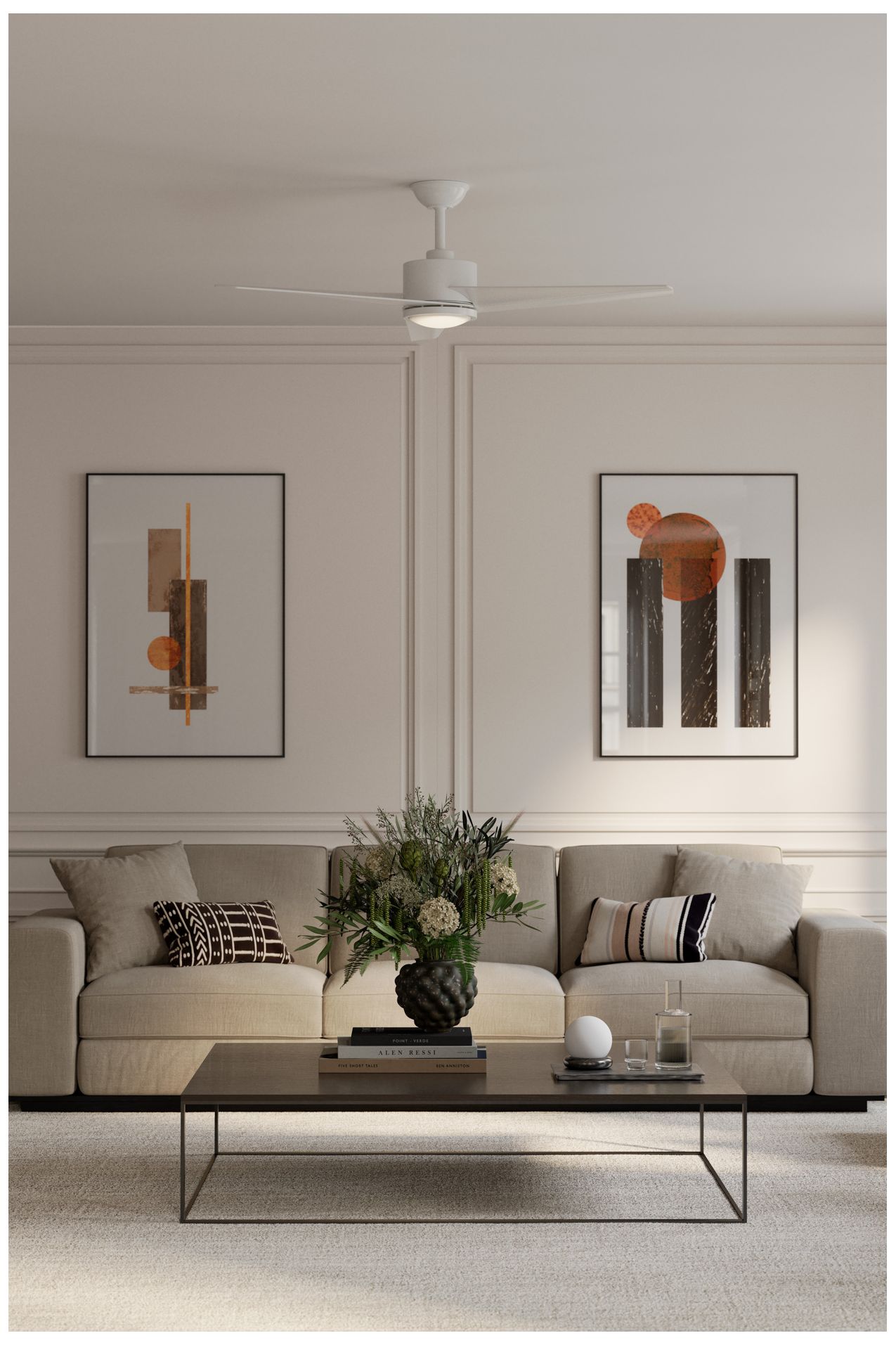 Image 2 Minka Aire Verna 52-in CCT LED Flat White Indoor 3-Blade Ceiling Fan more views