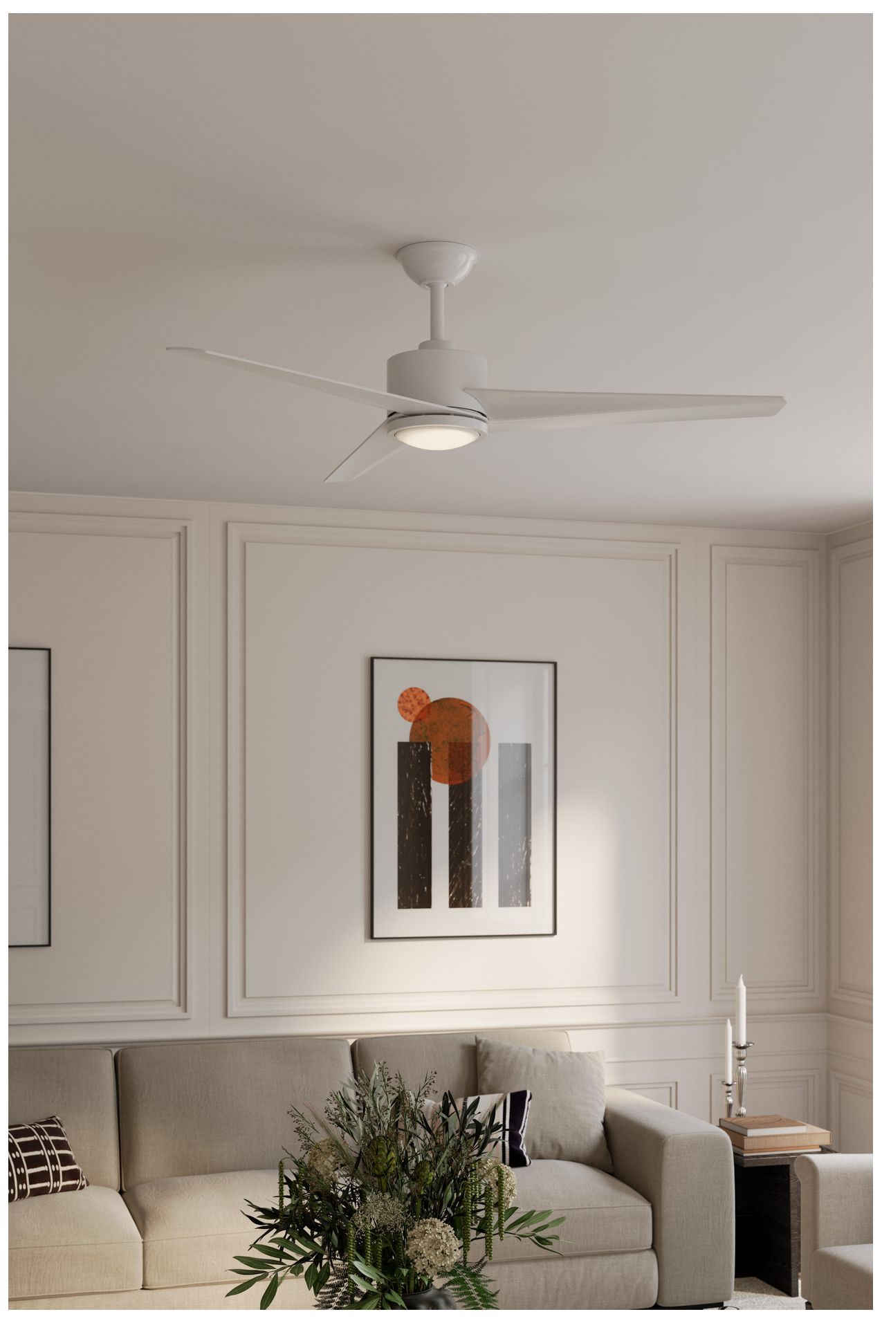 Image 5 Minka Aire Verna 52-in CCT LED Flat White Indoor 3-Blade Ceiling Fan more views