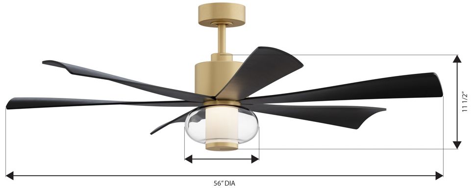 Image 6 Minka Aire Veyra 56-in CCT LED Legacy Brass Indoor 6-Blade Ceiling Fan more views
