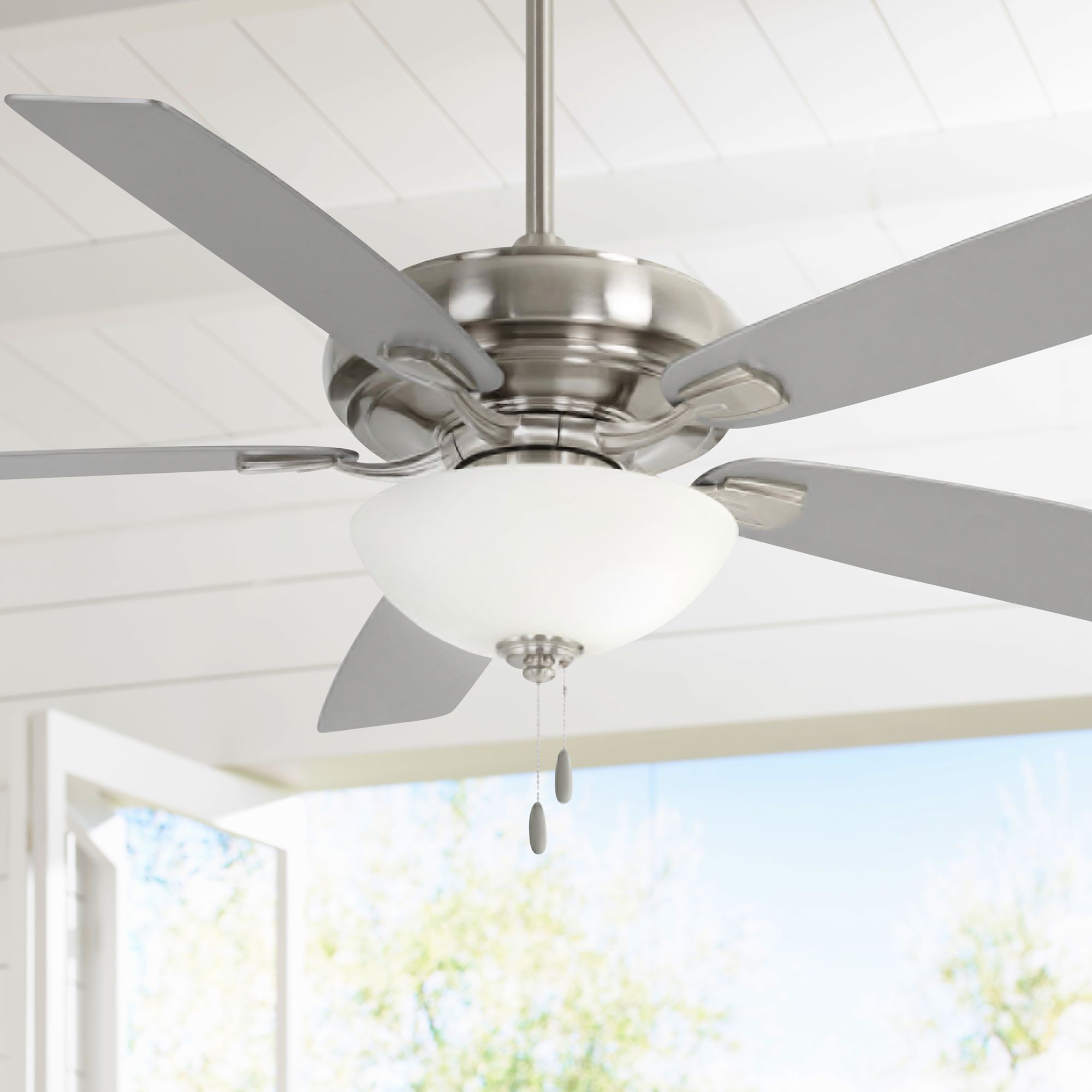 Thumbnail1 of Minka-Aire Watt II 60-in LED Brushed Nickel Indoor 5-Blade Ceiling Fan