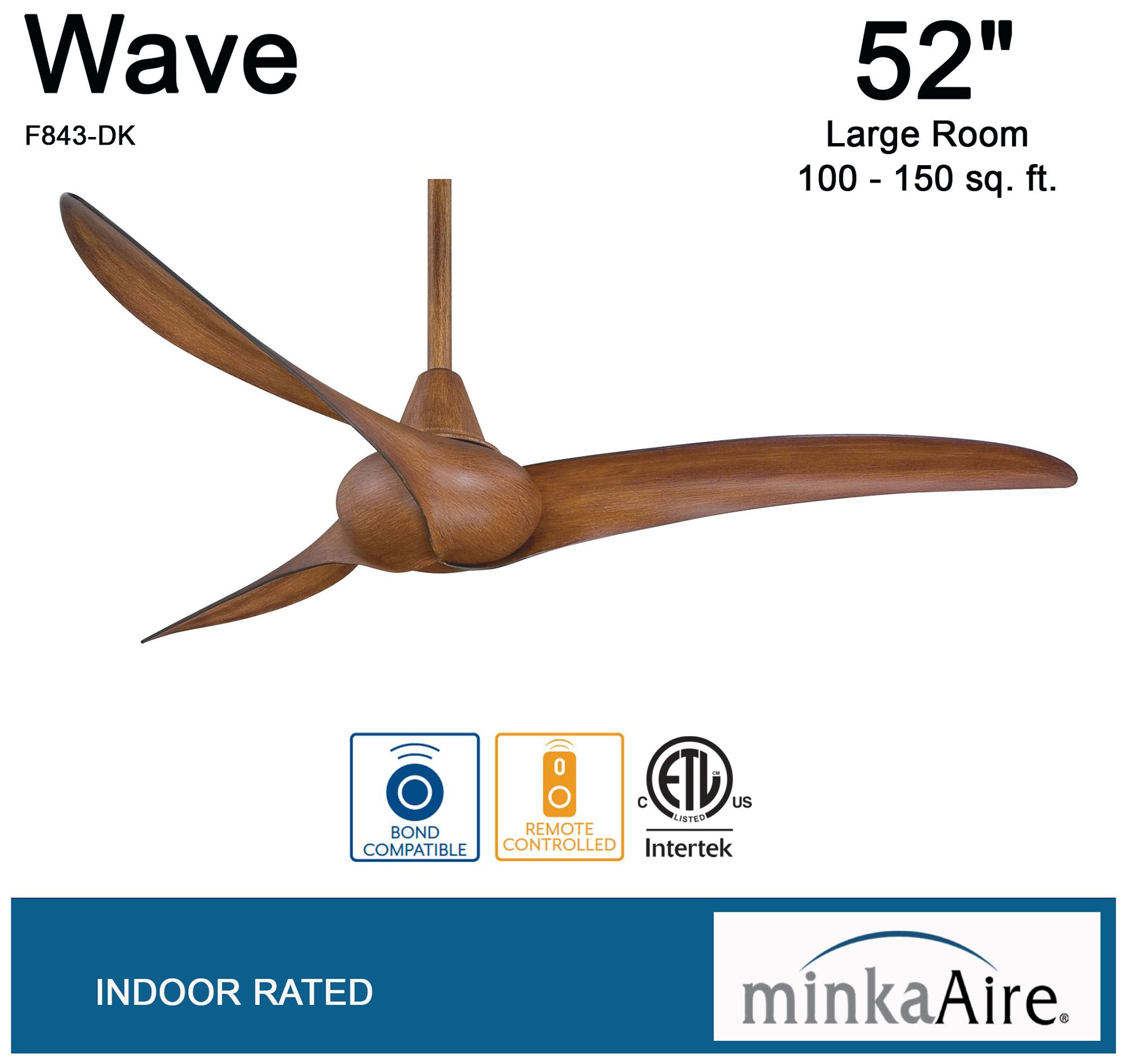Image 6 Minka Aire Wave 52-inch Distressed Koa Indoor Ceiling Fan with Remote more views