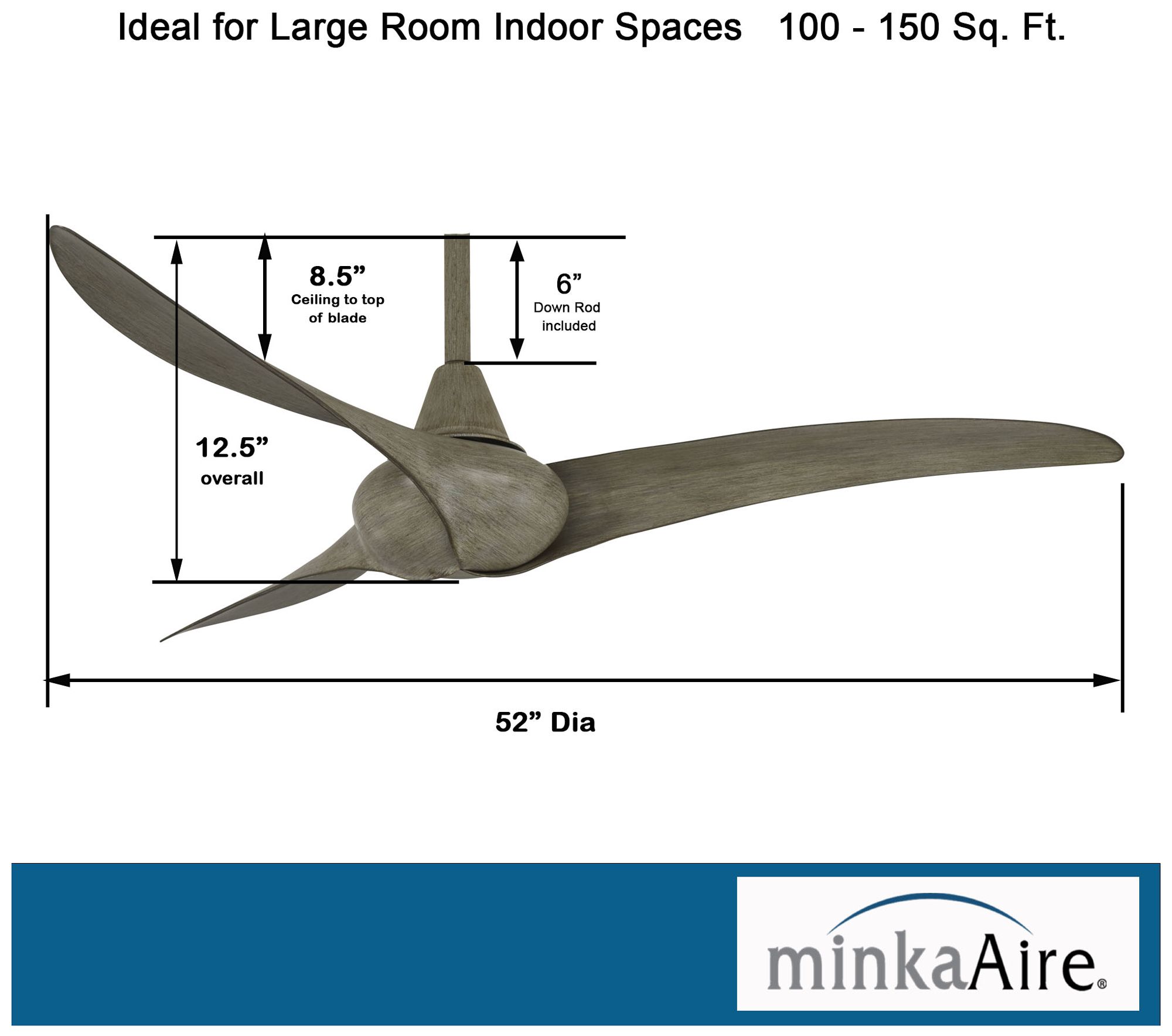 Image 6 Minka Aire Wave 52-inch Driftwood Indoor Ceiling Fan with Remote more views