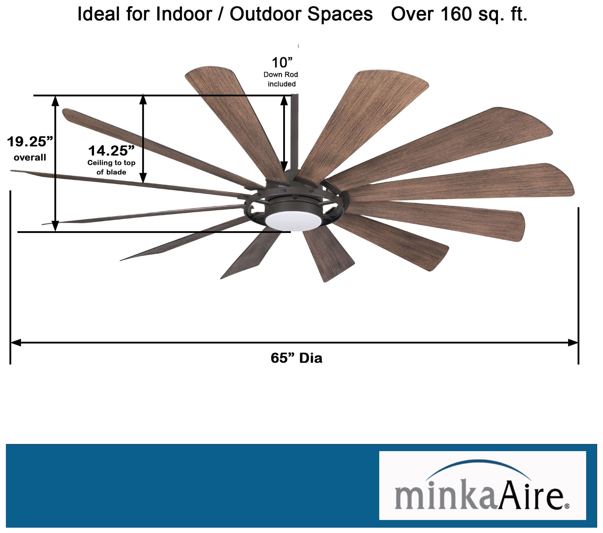 Image 6 Minka-Aire Windmolen 65-in LED Oil Rubbed Bronze Outdoor Smart Ceiling Fan more views