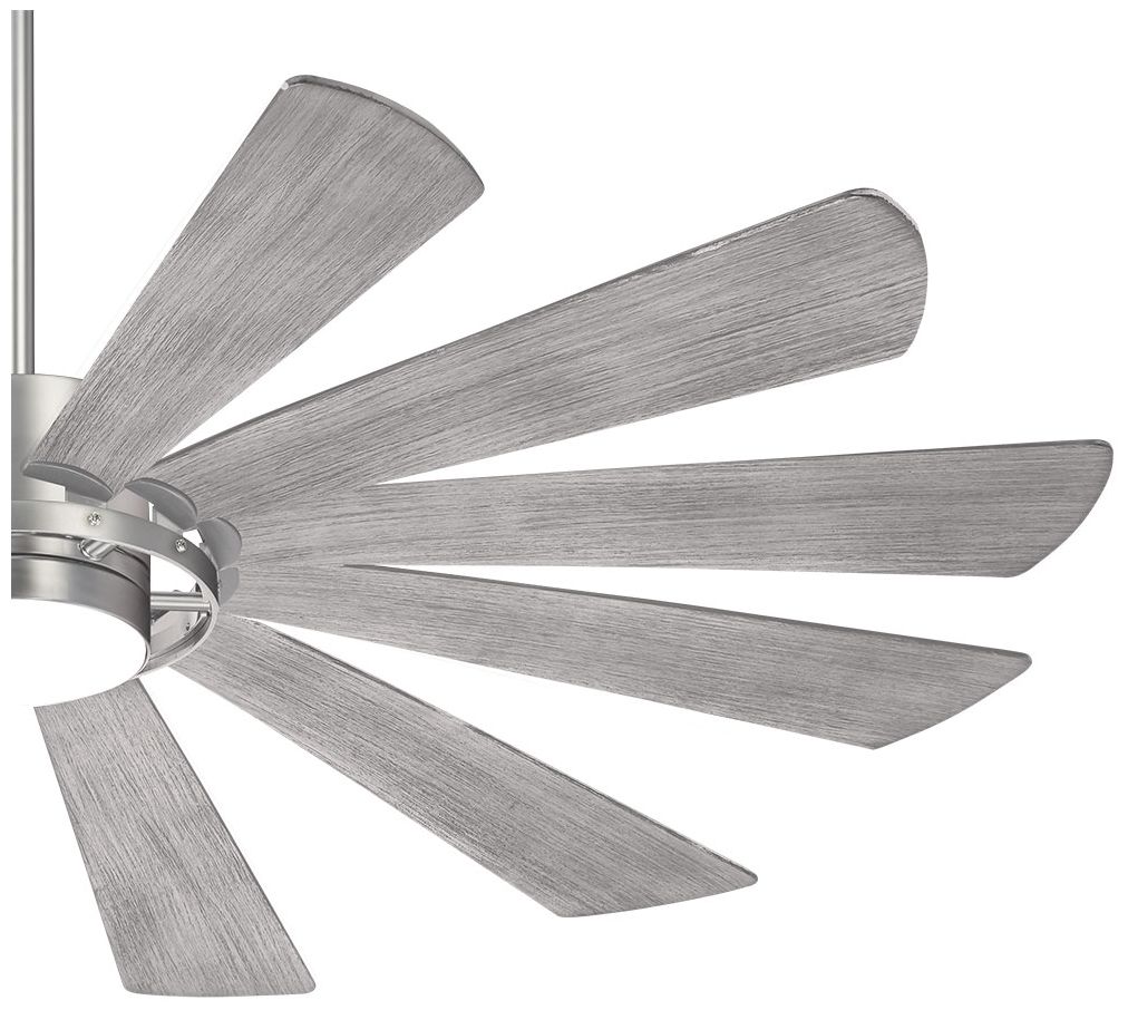 Image 4 Minka-Aire Windmolen 65-inch LED Brushed Steel Outdoor Smart Ceiling Fan more views