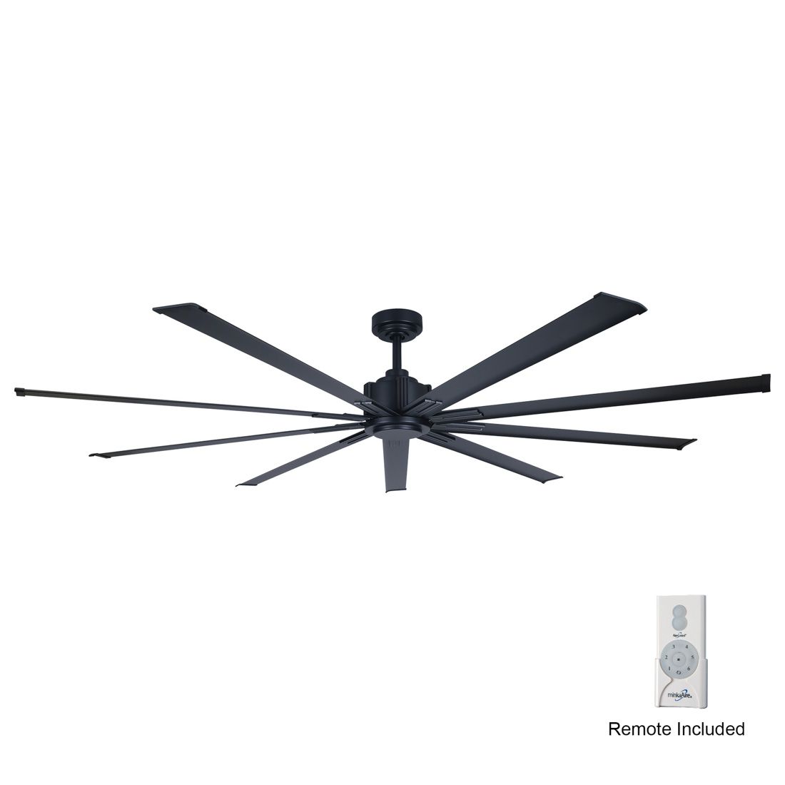 Image 2 Minka-Aire Xtreme 72-in Coal Black Indoor 9-Blade Ceiling Fan with Remote more views