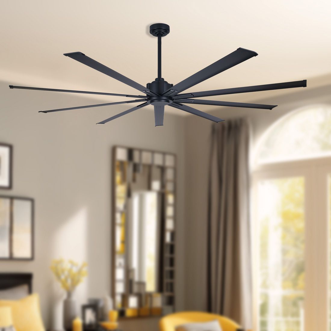 Image 3 Minka-Aire Xtreme 72-in Coal Black Indoor 9-Blade Ceiling Fan with Remote more views