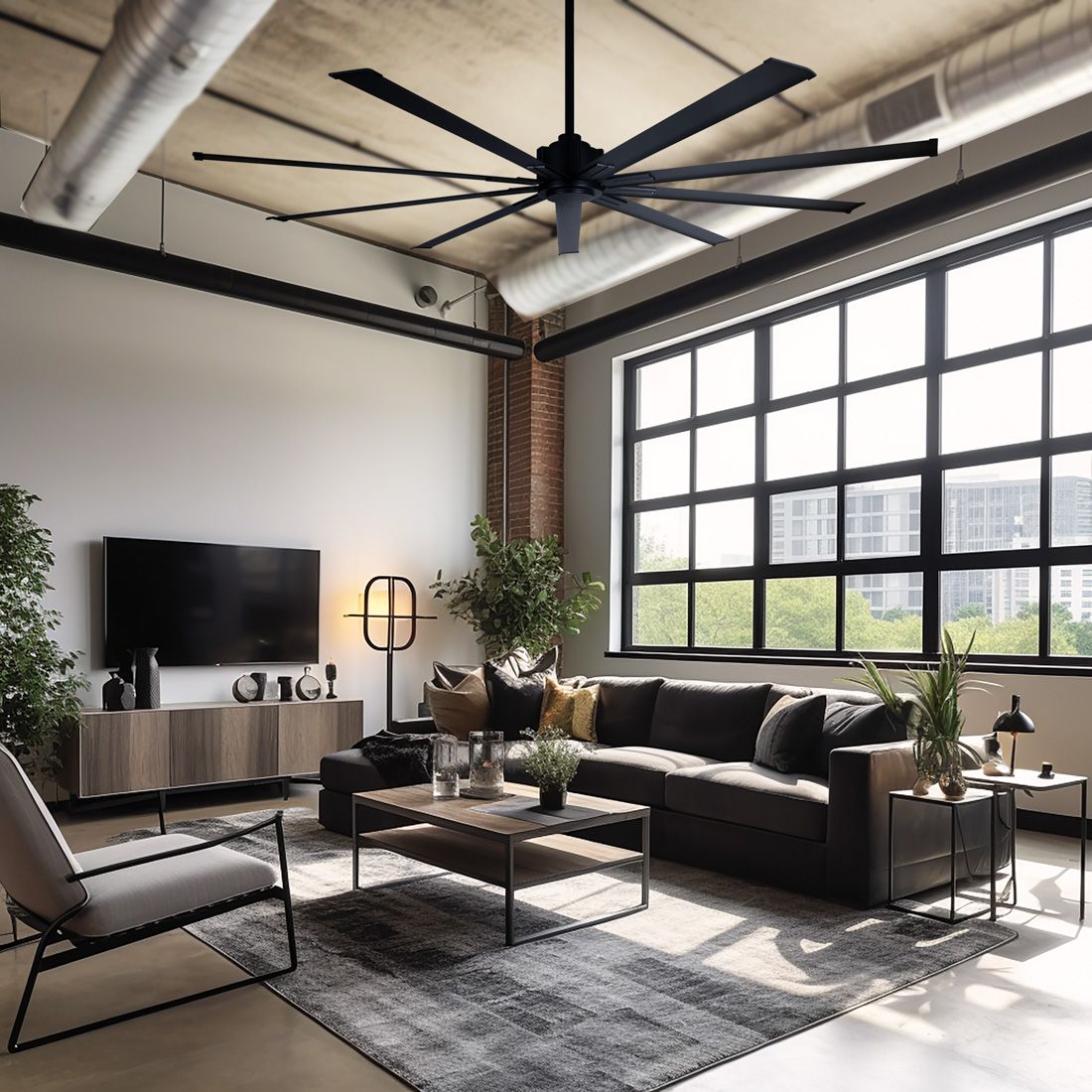 Image 4 Minka-Aire Xtreme 72-in Coal Black Indoor 9-Blade Ceiling Fan with Remote more views