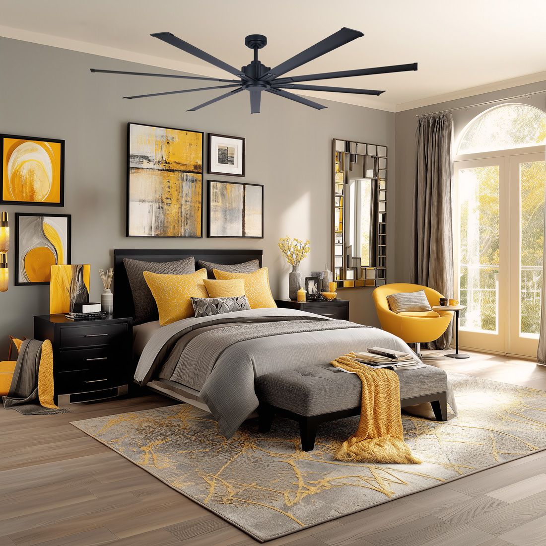 Image 6 Minka-Aire Xtreme 72-in Coal Black Indoor 9-Blade Ceiling Fan with Remote more views