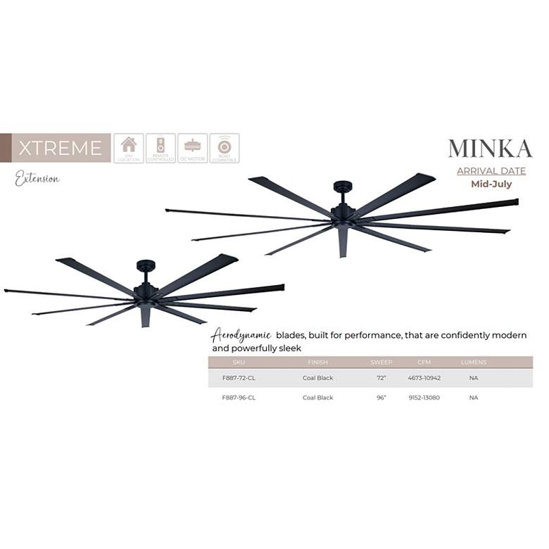 Image 2 Minka-Aire Xtreme 72-in Coal Black Indoor 9-Blade Ceiling Fan more views
