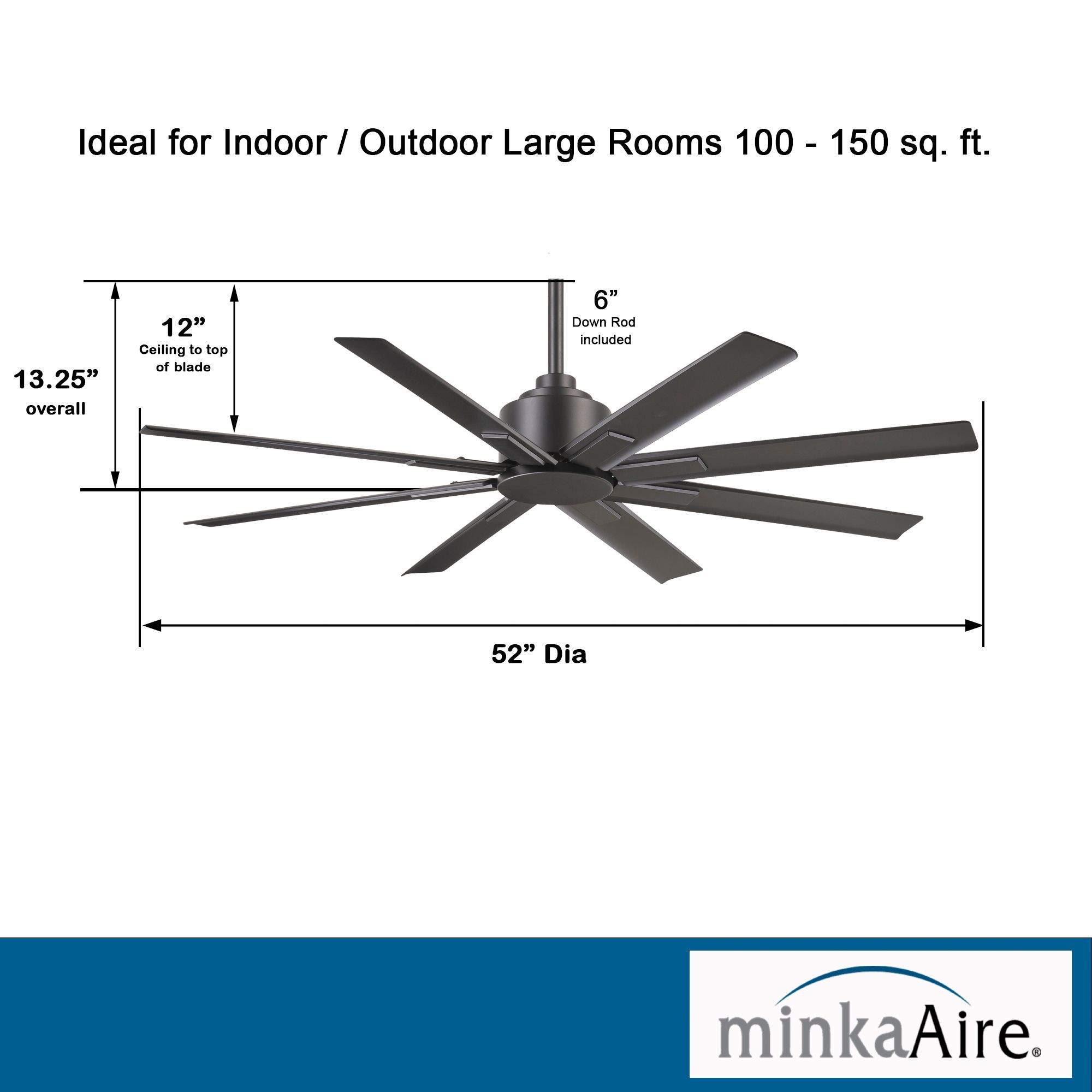 Image 7 Minka-Aire Xtreme H20 52-inch Black Outdoor Ceiling Fan with Remote Control more views
