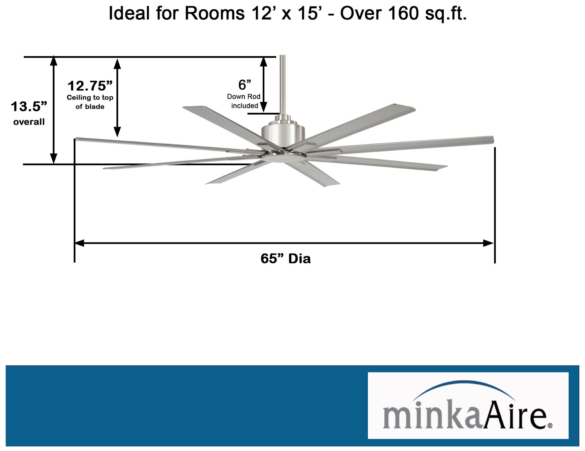 Image 6 Minka Aire Xtreme H20 65-inch Brushed Nickel Wet Ceiling Fan more views